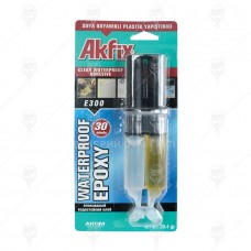 ЛЕПИЛО ЕПОКСИДНО /ВОДОУСТОЙЧИВО/ E300 28,4g 30-минутно AKFIX /бл